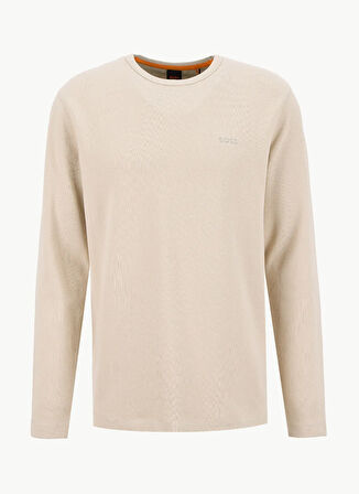 Boss Bisiklet Yaka Bej Erkek T-Shirt Tempesto