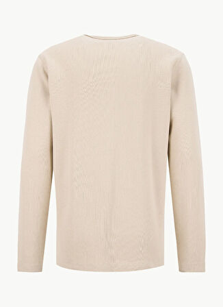 Boss Bisiklet Yaka Bej Erkek T-Shirt Tempesto