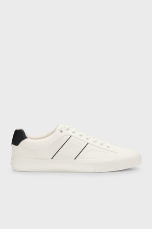 Boss Logolu Deri Sneaker Ayakkabı Erkek AYAKKABI 50522833 101 BEYAZ