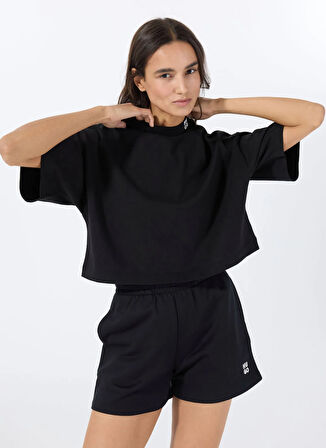 Hugo Bisiklet Yaka Düz Siyah Kadın T-Shirt 50520187