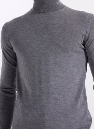 Hugo Dik Yaka Regular Fit Düz Antrasit Erkek Kazak 50474174_San Thomas-M