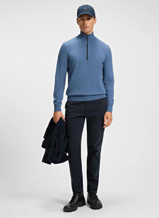 Lacivert Erkek Normal Bel Tapered Fit Chino Pantolon Chino-Tapered