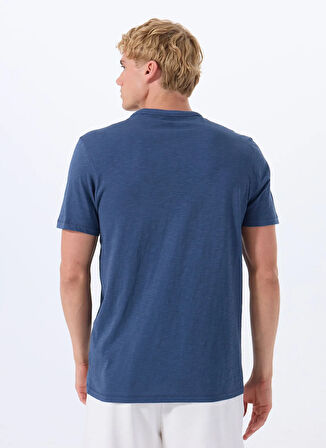 Boss Bisiklet Yaka Mavi Erkek T-Shirt Tegood