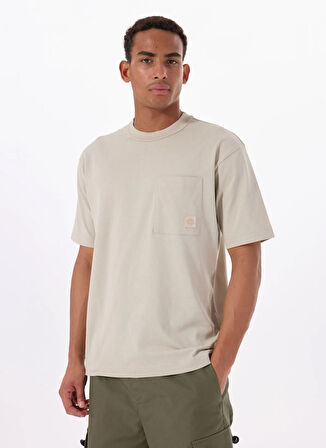 Boss Bisiklet Yaka Bej Erkek T-Shirt Te_cotton
