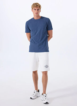 Boss Bisiklet Yaka Mavi Erkek T-Shirt Tegood