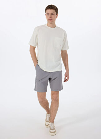 Boss Bisiklet Yaka Ekru Erkek T-Shirt Te_cotton