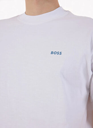 Boss Bisiklet Yaka Beyaz Erkek T-Shirt Te_numbers