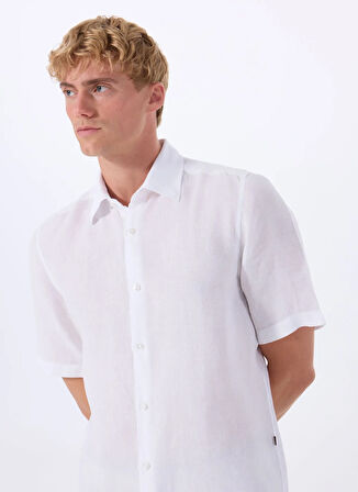 Boss Regular Fit Gömlek Yaka Beyaz Erkek Gömlek Rash