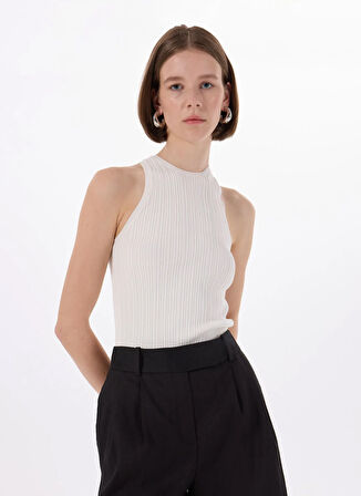 Hugo Bisiklet Yaka Düz Ekru Kadın Atlet 50539890