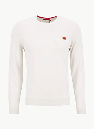 Hugo Bisiklet Yaka Regular Fit Düz Krem Erkek Kazak 50475083_San Cassius-C1