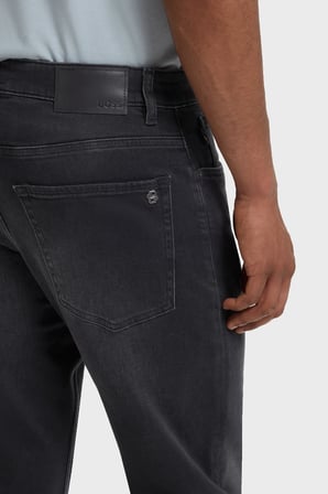 Boss Pamuklu Tapered Fit Düz Paça Jeans Erkek KOT PANTOLON 50536502 008 SİYAH