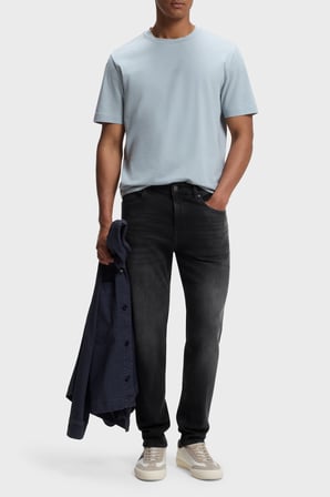 Boss Pamuklu Tapered Fit Düz Paça Jeans Erkek KOT PANTOLON 50536502 008 SİYAH