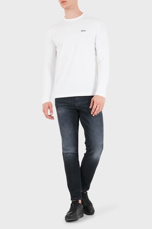 Boss Logolu Regular Fit Bisiklet Yaka Uzun Kollu Sweat Erkek SWEAT 50506365 100 BEYAZ