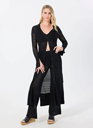 Boss Bisiklet Yaka Düz Siyah Standart Kadın Elbise 50535494