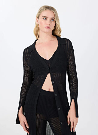 Boss Bisiklet Yaka Düz Siyah Standart Kadın Elbise 50535494