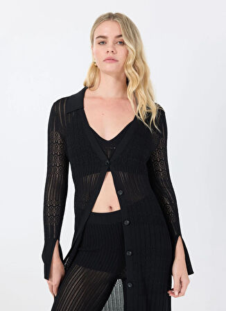 Boss Bisiklet Yaka Düz Siyah Standart Kadın Elbise 50535494