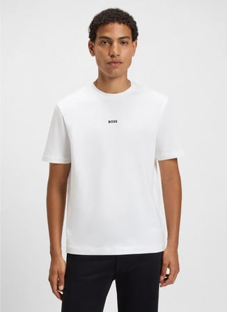 Boss Bisiklet Yaka Beyaz Erkek T-Shirt Te_Dye_50521805