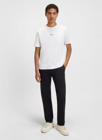 Boss Bisiklet Yaka Beyaz Erkek T-Shirt Te_Dye_50521805