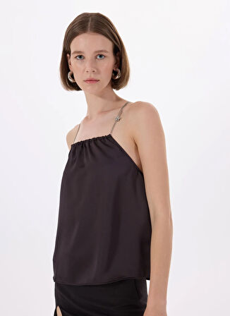 Hugo Klasik Yaka Düz Siyah Kadın Bluz 50536436