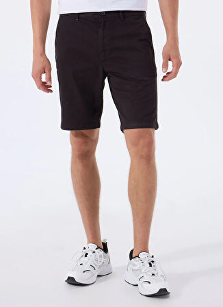 Siyah Erkek Normal Bel Slim Fit Şort Chino_Slim_Shorts