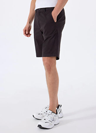 Siyah Erkek Normal Bel Slim Fit Şort Chino_Slim_Shorts