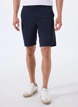 Lacivert Erkek Normal Bel Slim Fit Şort Chino_Slim_Shorts