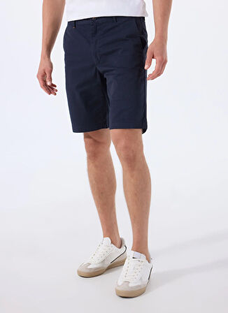 Lacivert Erkek Normal Bel Slim Fit Şort Chino_Slim_Shorts