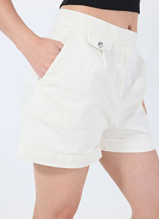 Boss Normal Bel Normal Beyaz Kadın Şort 50540402