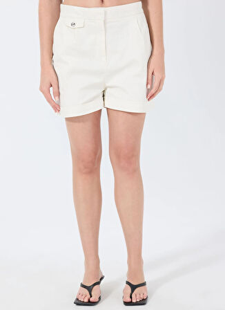 Boss Normal Bel Normal Beyaz Kadın Şort 50540402