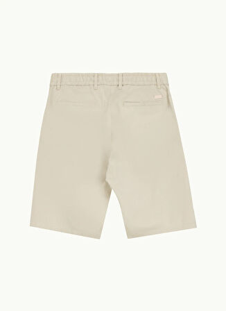Bej Erkek Bağlamalı Bel Tapered Fit Şort Chino-tapered
