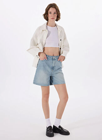 Hugo Yüksek Bel Regular Fit Mavi Kadın Denim Şort 50538863