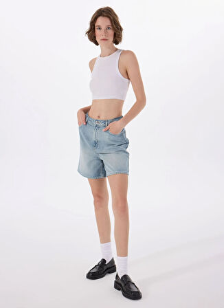 Hugo Yüksek Bel Regular Fit Mavi Kadın Denim Şort 50538863