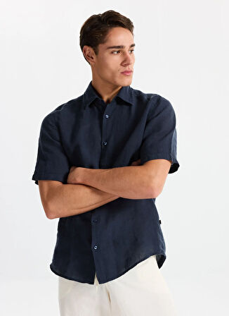 Boss Regular Fit Gömlek Yaka Lacivert Erkek Gömlek Rash