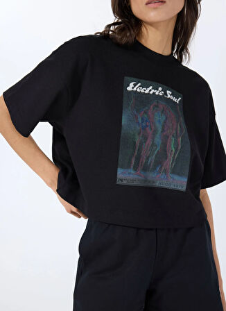 Hugo Bisiklet Yaka Düz Siyah Kadın T-Shirt 50540927