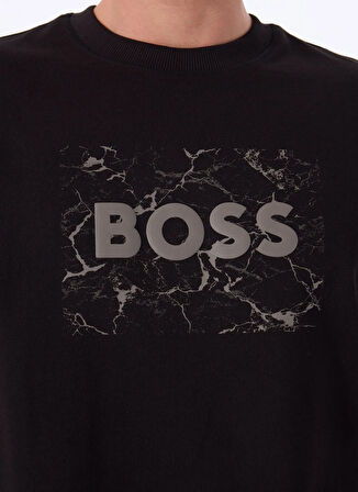 Boss Bisiklet Yaka Siyah Erkek T-Shirt Te_Logospace