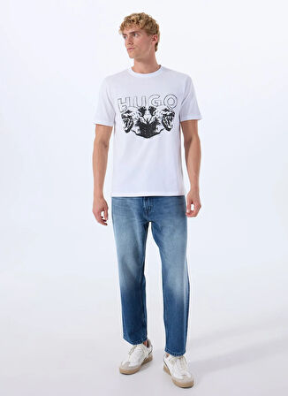 Hugo Bisiklet Yaka Düz Beyaz Erkek T-Shirt 50538257_Durro 10258299 01