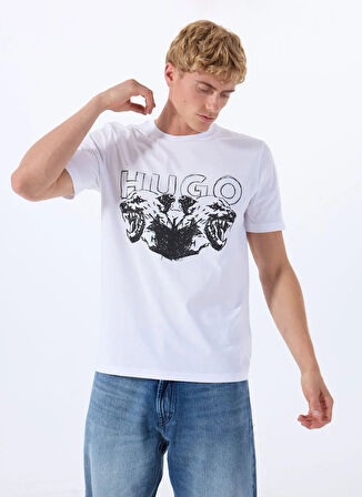 Hugo Bisiklet Yaka Düz Beyaz Erkek T-Shirt 50538257_Durro 10258299 01