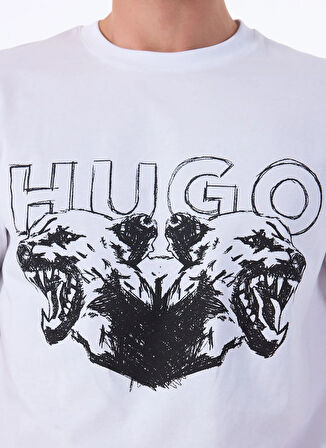 Hugo Bisiklet Yaka Düz Beyaz Erkek T-Shirt 50538257_Durro 10258299 01