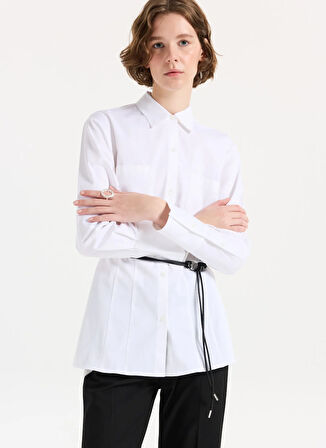 Hugo Normal Gömlek Yaka Beyaz Kadın Gömlek 50543364