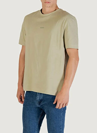 Boss Bisiklet Yaka Açık Haki Erkek T-Shirt TChup