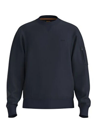 Boss Bisiklet Yaka Lacivert Erkek Sweatshırt We_mixed