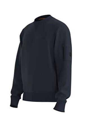 Boss Bisiklet Yaka Lacivert Erkek Sweatshırt We_mixed