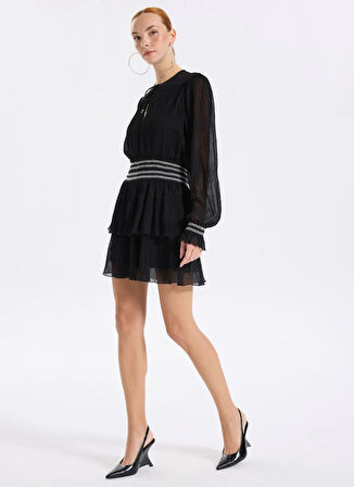 Boss Bisiklet Yaka Siyah Kısa Kadın Elbise 50544042