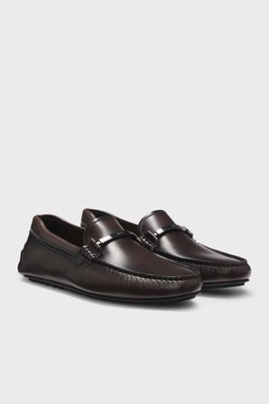 Boss Deri Aksesuar Detaylı Loafer Ayakkabı Erkek AYAKKABI 50548100 205 KAHVE