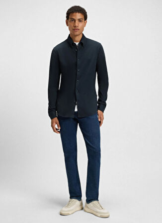 Boss Slim Fit Gömlek Yaka Lacivert Erkek Gömlek Myjersey_M