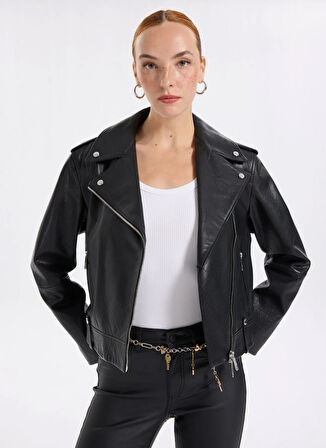 Boss Siyah Kadın Deri Ceket 50541769