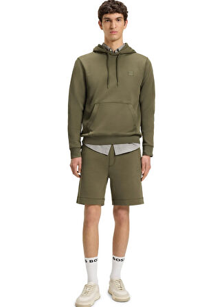 Boss Kapüşon Yaka Haki Erkek Sweatshırt Wetalk