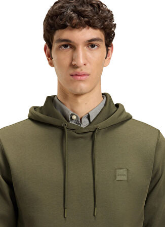 Boss Kapüşon Yaka Haki Erkek Sweatshırt Wetalk