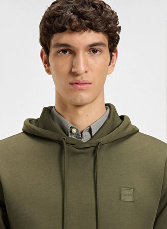 Boss Kapüşon Yaka Haki Erkek Sweatshırt Wetalk