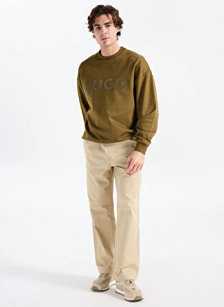 Hugo Bisiklet Yaka Haki Erkek Sweatshırt 50538778_Dinex